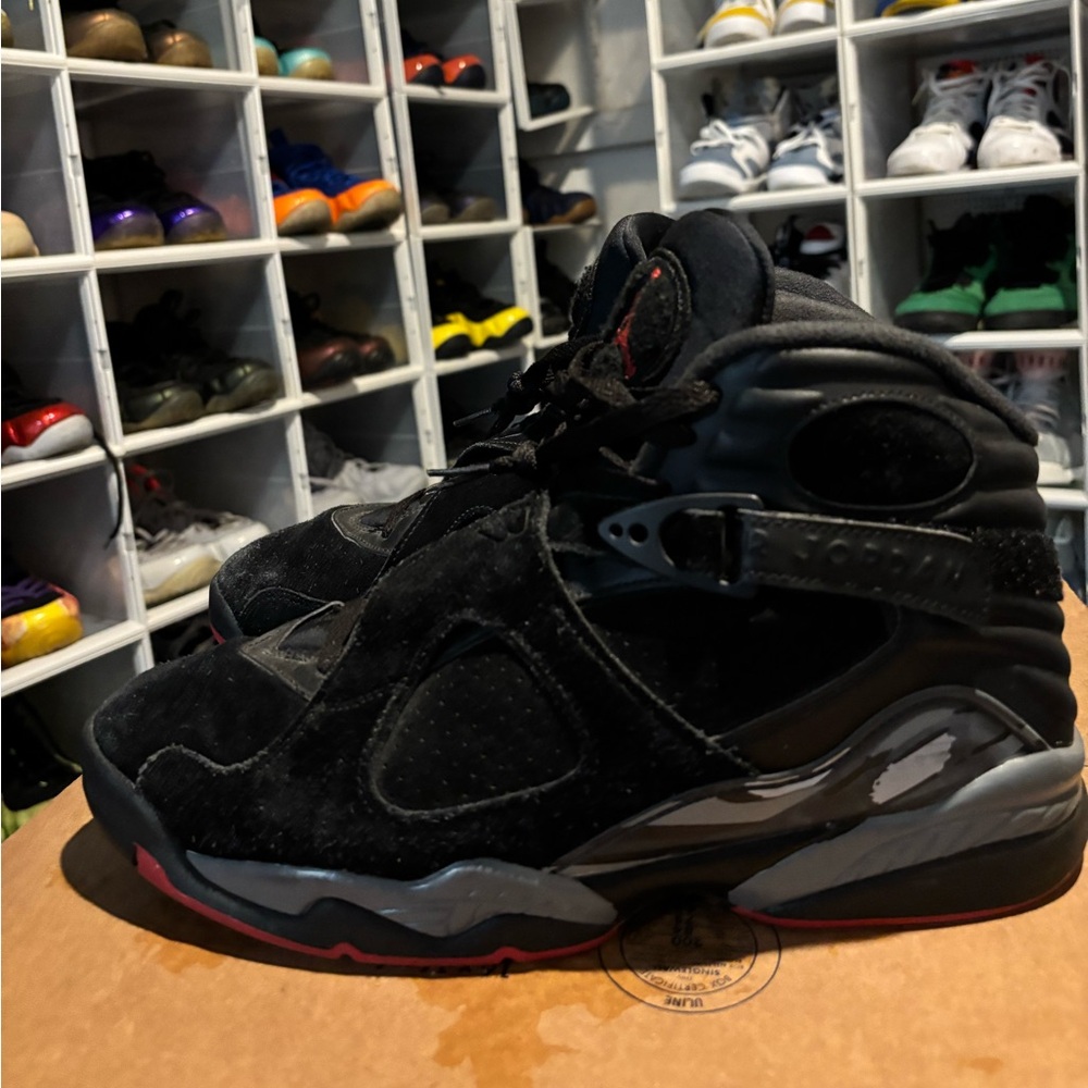 Nike Air Jordan 8 Retro Bred 2017 305381-022 Black Grey  Mens 12